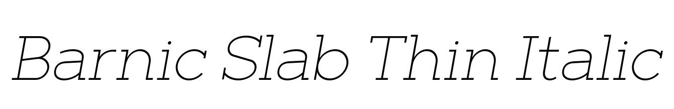 Barnic Slab Thin Italic