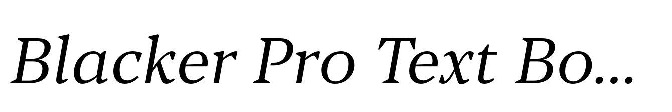 Blacker Pro Text Book Italic