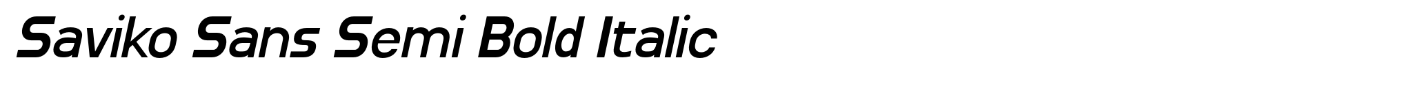 Saviko Sans Semi Bold Italic image