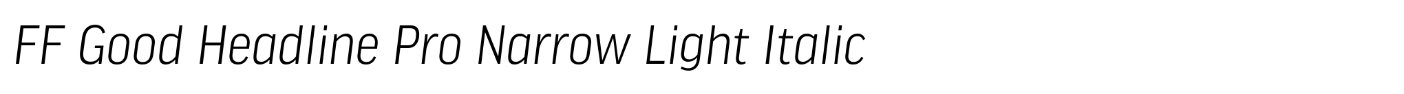 FF Good Headline Pro Narrow Light Italic image
