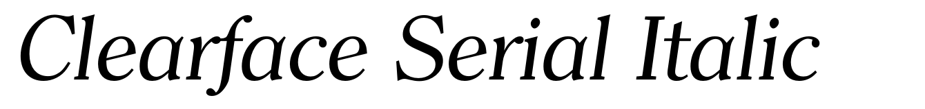Clearface Serial Italic