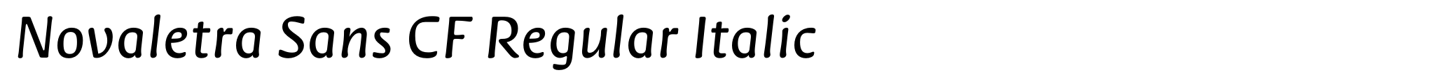 Novaletra Sans CF Regular Italic image