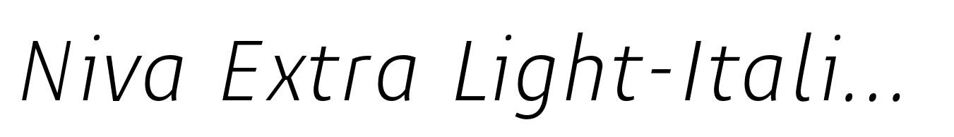 Niva Extra Light-Italic Condensed