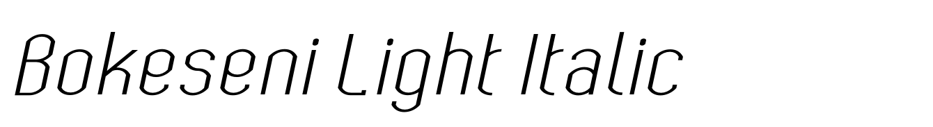 Bokeseni Light Italic