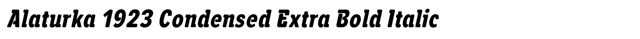 Alaturka 1923 Condensed Extra Bold Italic image