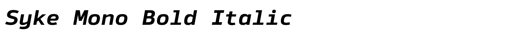 Syke Mono Bold Italic image