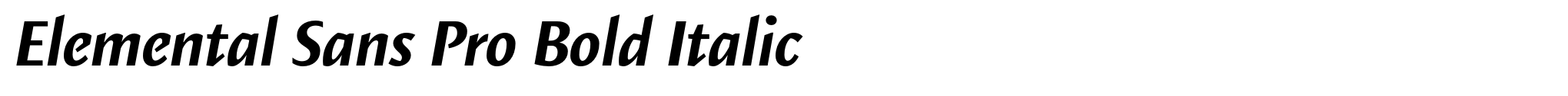 Elemental Sans Pro Bold Italic image