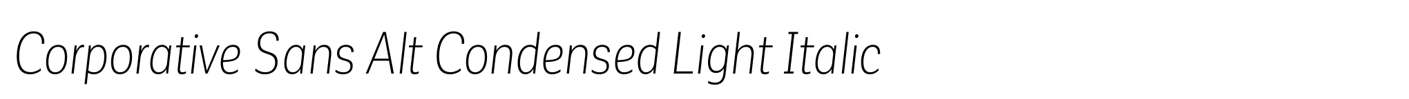 Corporative Sans Alt Condensed Light Italic image