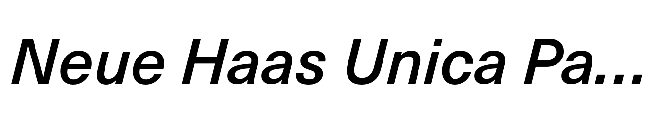 Neue Haas Unica Paneuropean Medium Italic
