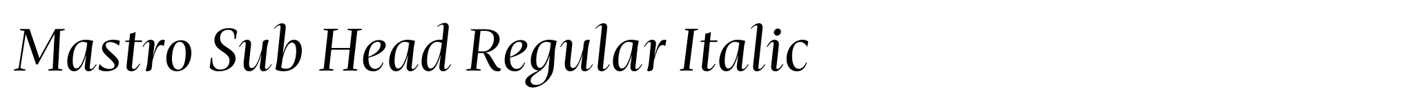 Mastro Sub Head Regular Italic image