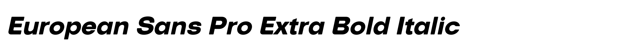 European Sans Pro Extra Bold Italic image