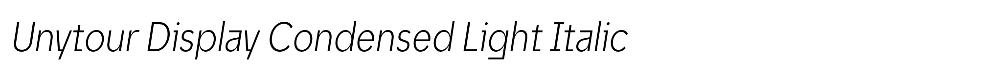 Unytour Display Condensed Light Italic image