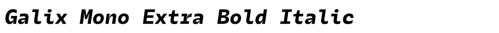 Galix Mono Extra Bold Italic image