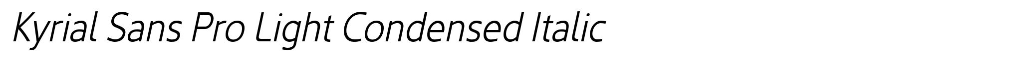 Kyrial Sans Pro Light Condensed Italic image