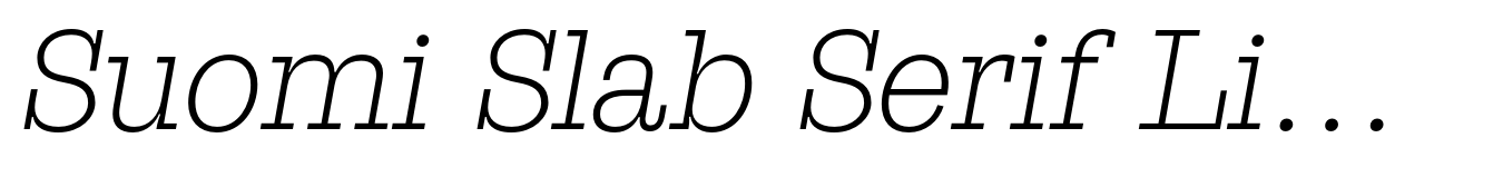 Suomi Slab Serif Light Italic