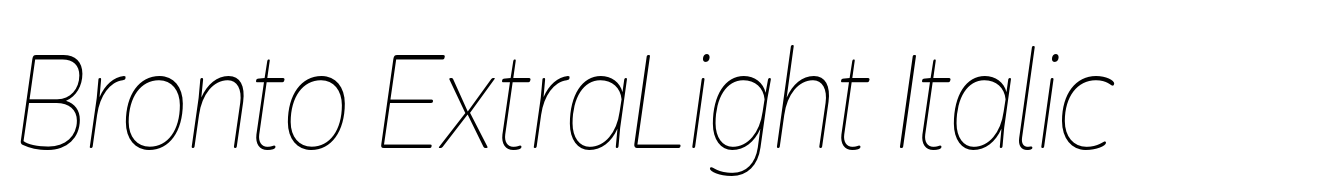 Bronto ExtraLight Italic