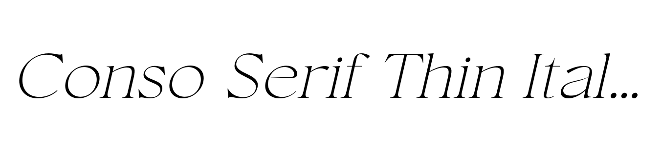 Conso Serif Thin Italic