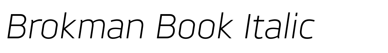 Brokman Book Italic