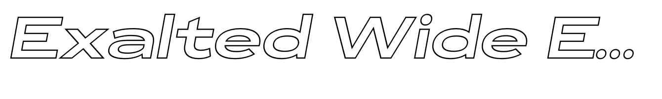 Exalted Wide ExtraBold Outline Italic