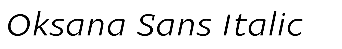 Oksana Sans Italic