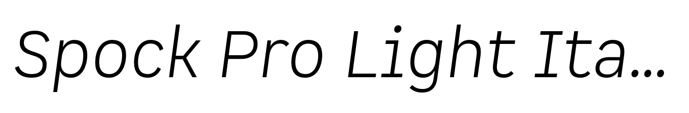 Spock Pro Light Italic