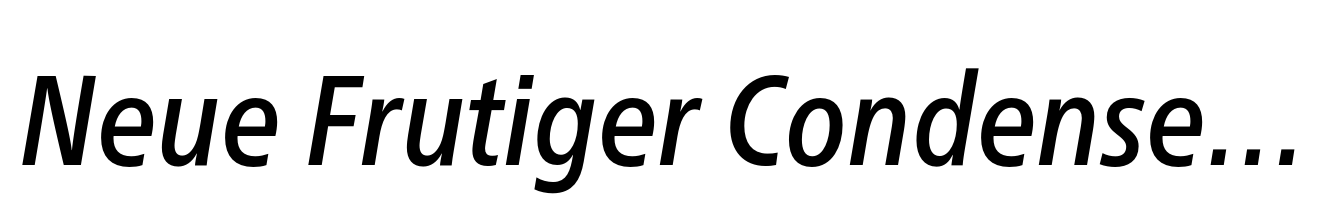 Neue Frutiger Condensed Medium Italic