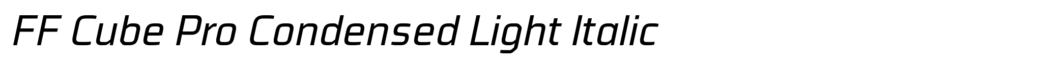FF Cube Pro Condensed Light Italic image