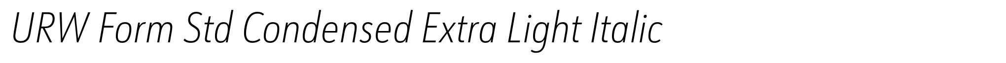 URW Form Std Condensed Extra Light Italic image