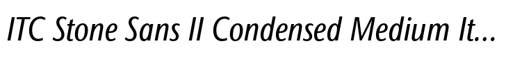 ITC Stone Sans II Std Condensed Medium Italic