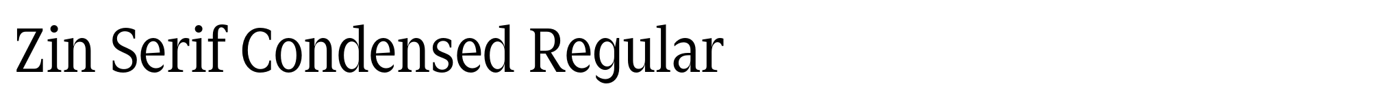 Zin Serif Condensed Regular image