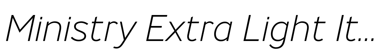 Ministry Extra Light Italic