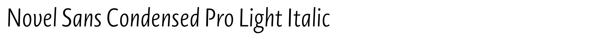 Novel Sans Condensed Pro Light Italic image
