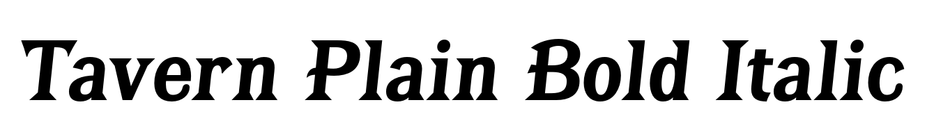 Tavern Plain Bold Italic