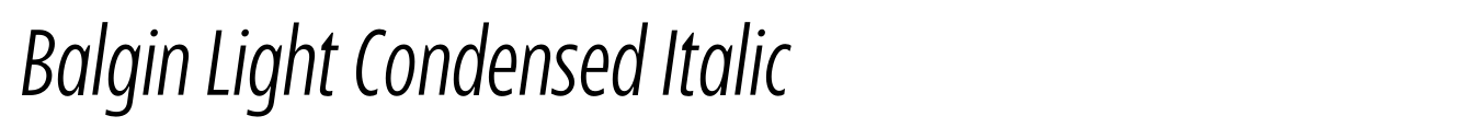 Balgin Light Condensed Italic