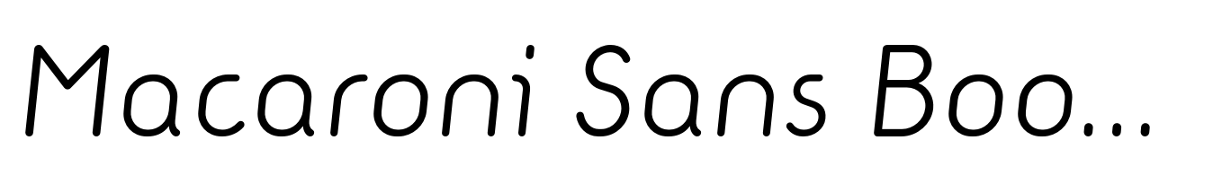 Macaroni Sans Book Italic