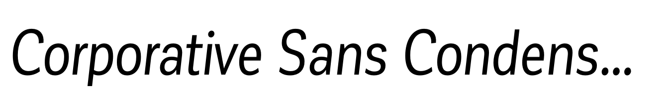 Corporative Sans Condensed Regular Italic