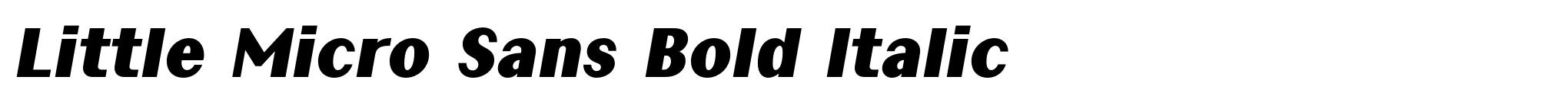 Little Micro Sans Bold Italic image