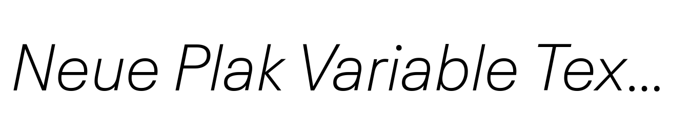 Neue Plak Variable Text Italic
