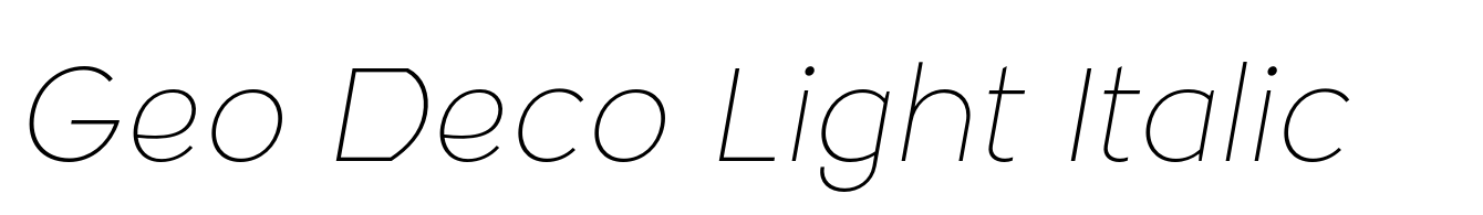 Geo Deco Light Italic