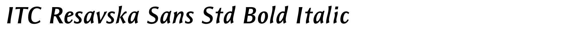 ITC Resavska Sans Std Bold Italic image