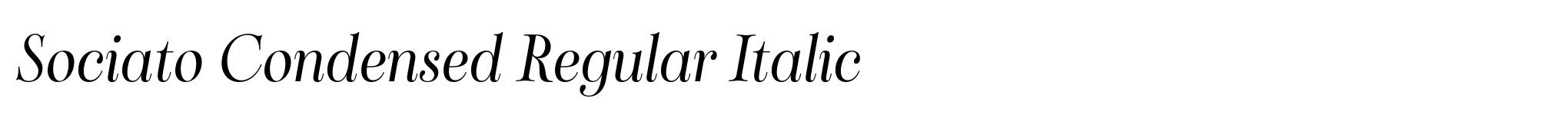 Sociato Condensed Regular Italic image