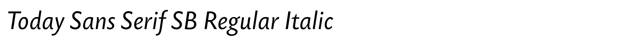 Today Sans Serif SB Regular Italic image