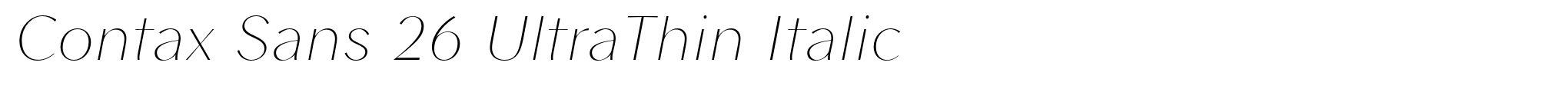 Contax Sans 26 UltraThin Italic image