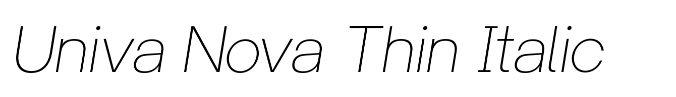 Univa Nova Thin Italic