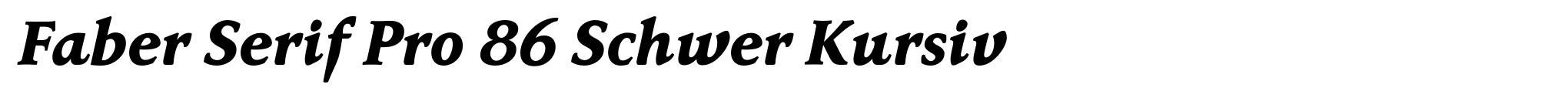 Faber Serif Pro 86 Schwer Kursiv image