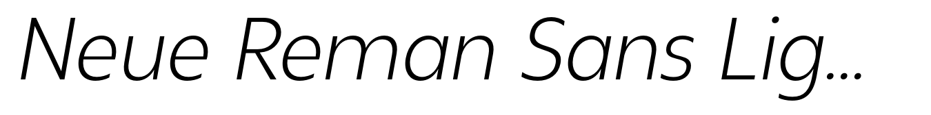 Neue Reman Sans Light Semi Condensed Italic