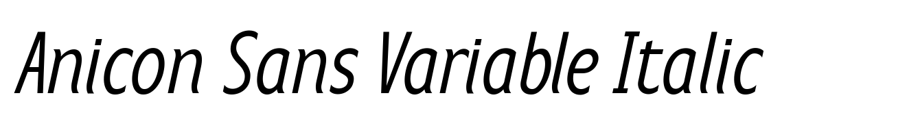 Anicon Sans Variable Italic