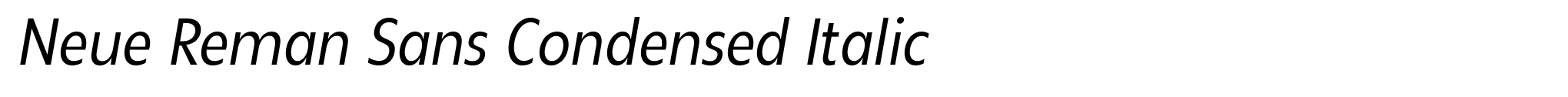 Neue Reman Sans Condensed Italic image
