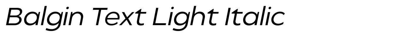 Balgin Text Light Italic