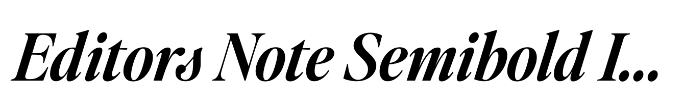 Editors Note Semibold Italic